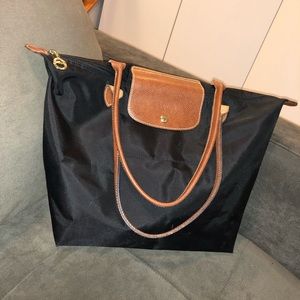 Le Pliage Nylon Large Black Shoulder Tote Bag